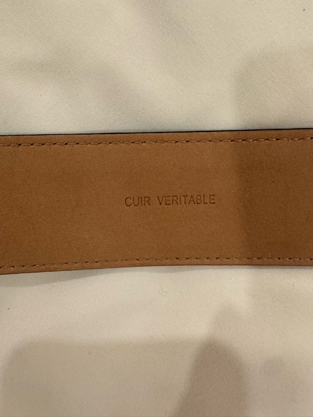 CHANEL Tan Leather Waist Belt with Embossed Logo - Picture 4 of 6